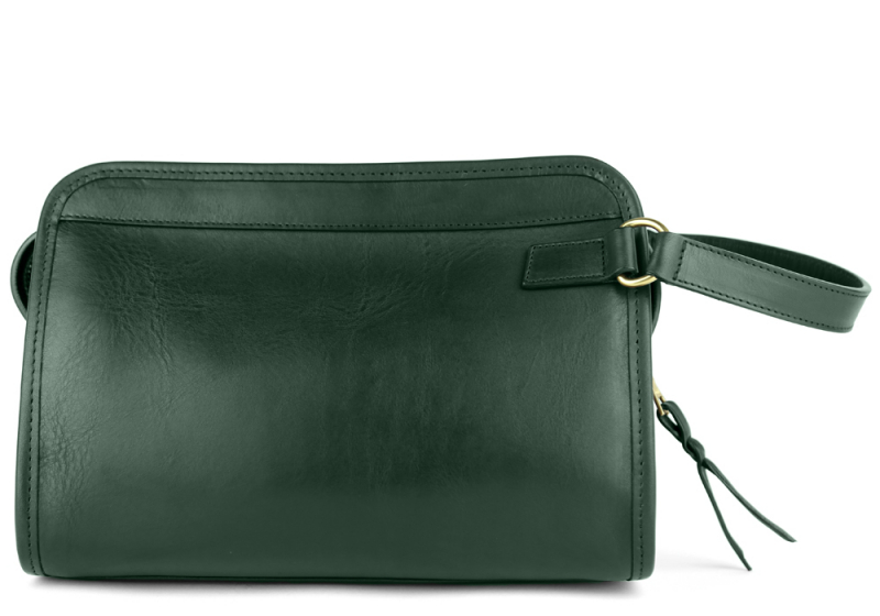 Travel Kit - Large-Green in Smooth Tumbled Leather