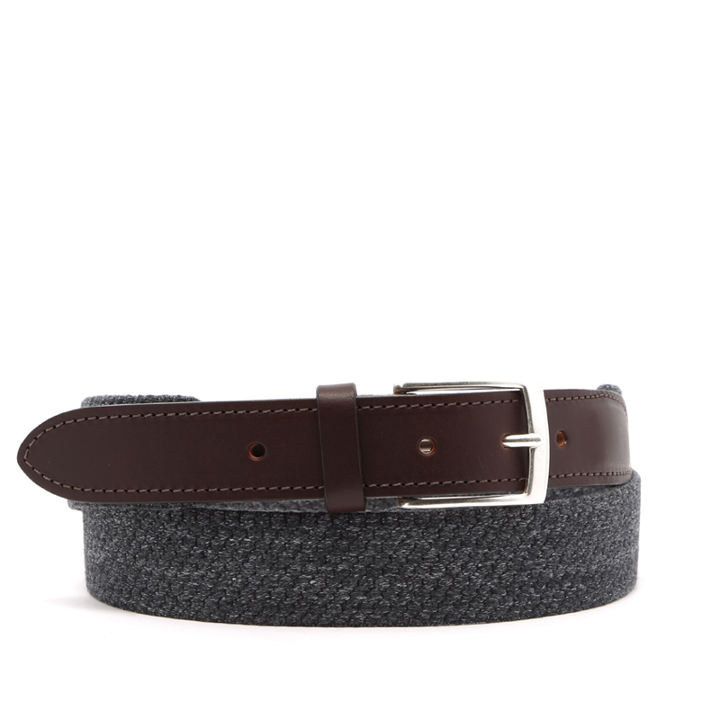 Woven Wool Stretch Belt in solid_wool