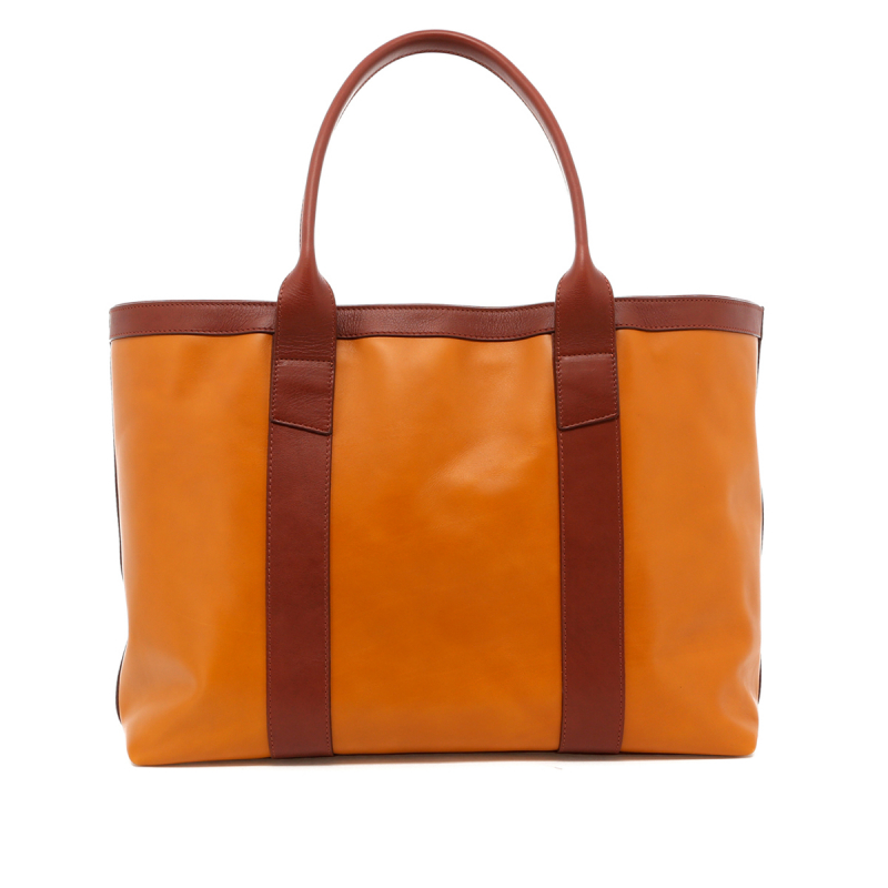 Large Working Tote - Honey Gold/Chestnut Trim - Tumbled in 