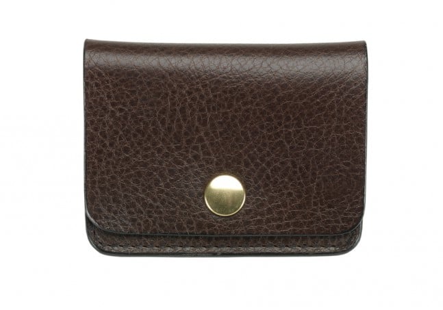 Coin Wallet-Chocolate in smooth tumbled leather