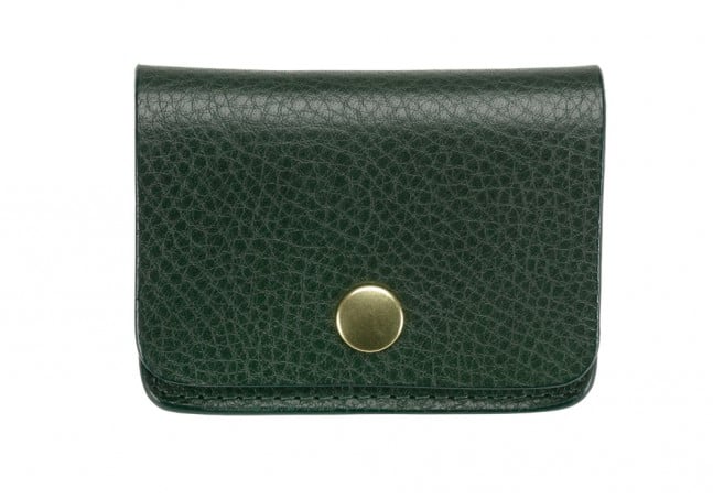 Coin Wallet-Green in smooth tumbled leather