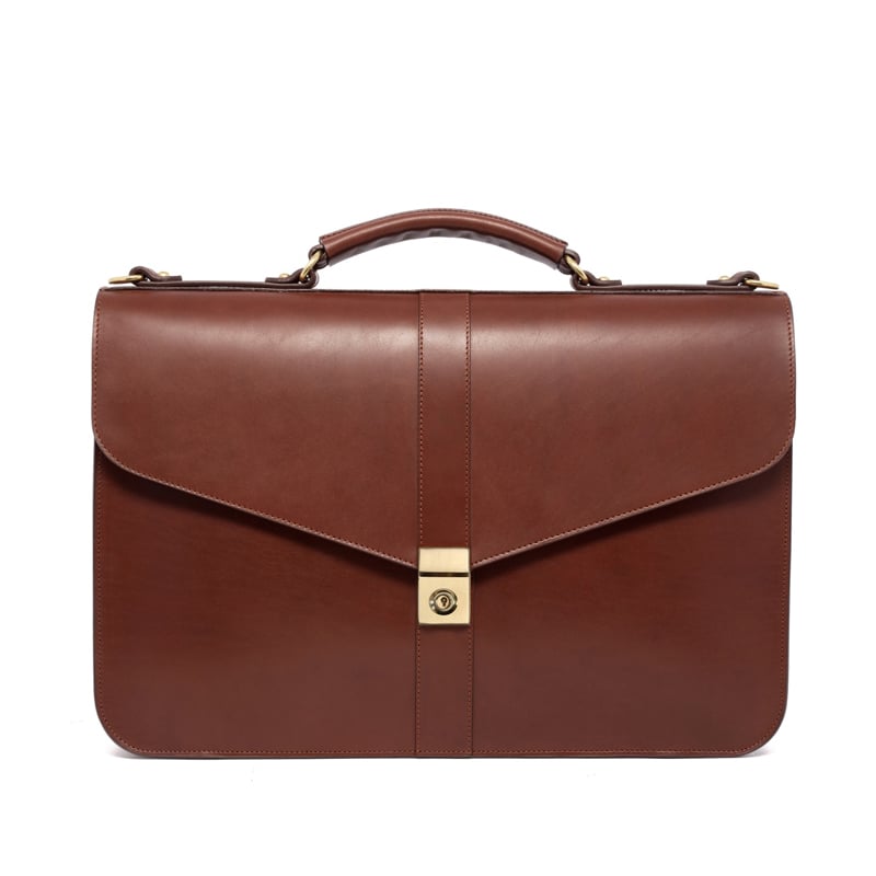 Lock Briefcase in harness belting leather