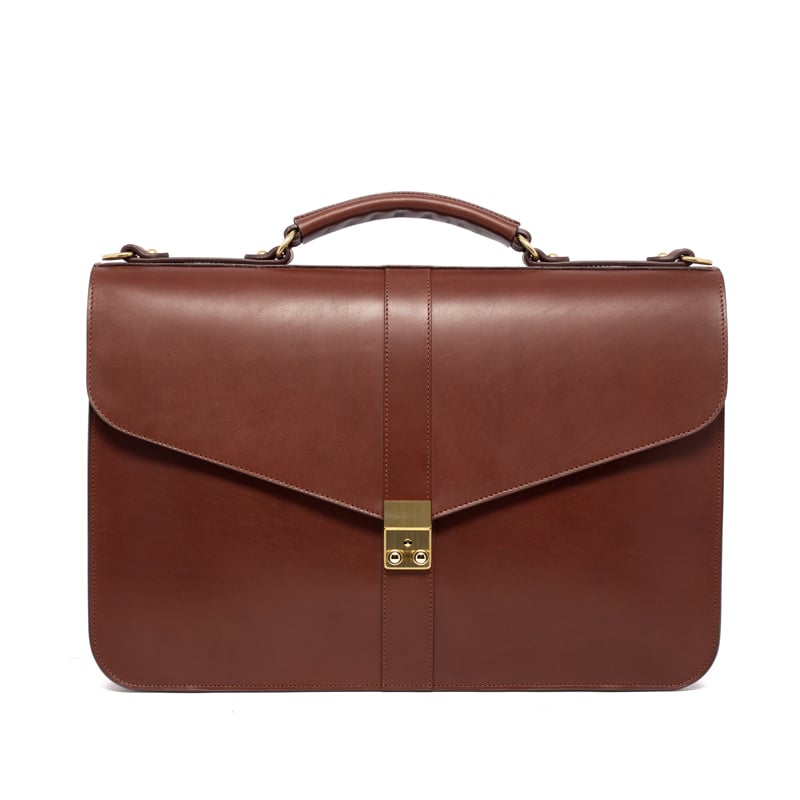 Lock Briefcase in Harness Belting Leather