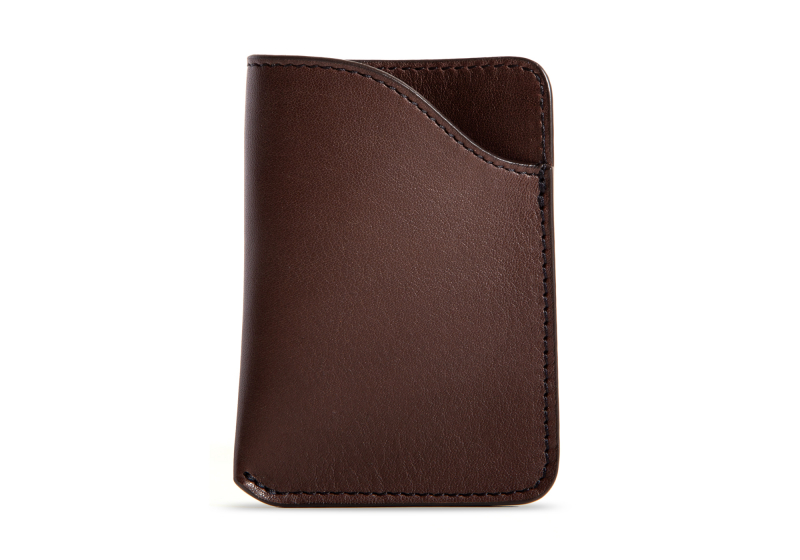 Card Wallet-Chocolate in Smooth Tumbled Leather