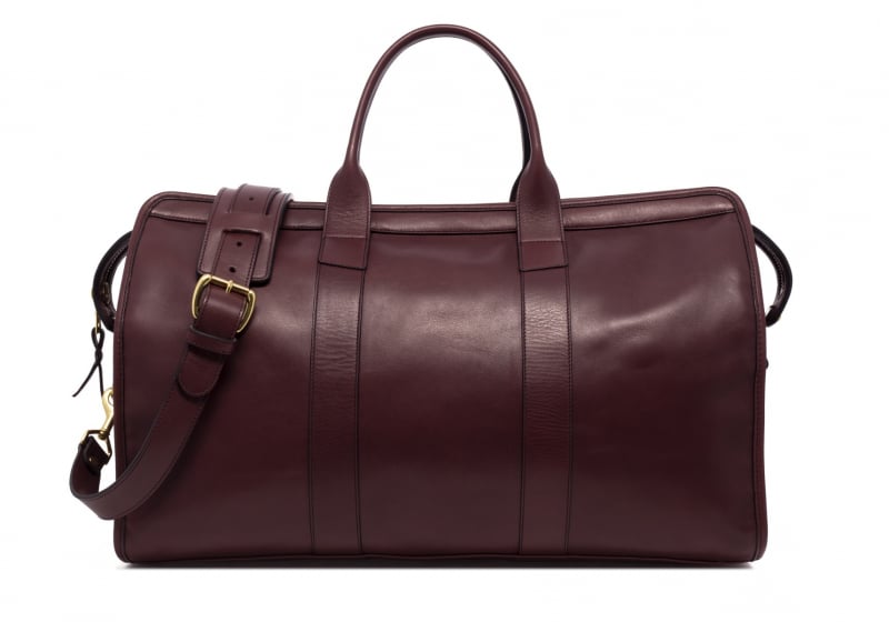 Signature Travel Duffle-Burgundy-Lined in Smooth Tumbled Leather