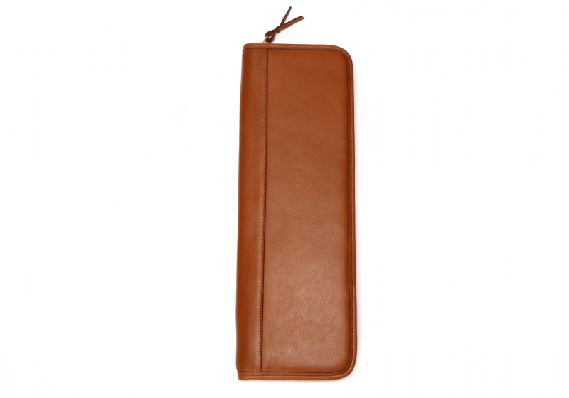 Tie Case-Cognac in smooth tumbled leather