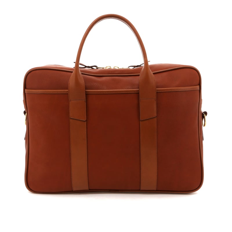 Commuter Briefcase - Light Brown / Cognac Pebbled Leather in 
