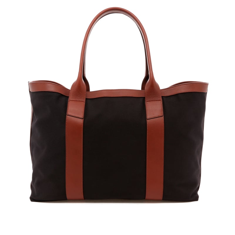 Large Working Tote - Midnight/Chestnut Trim - Twill in 