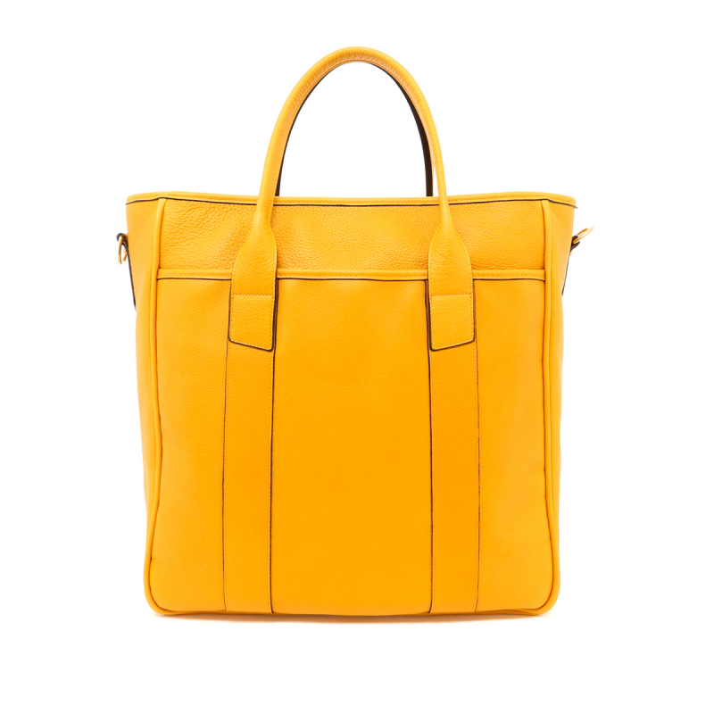 Commuter Tote - Mustard - Tumbled Leather in 