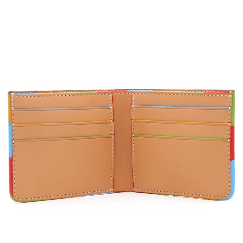 Bifold Wallet - Natural /Multi Color Edges - Harness Leather  in 