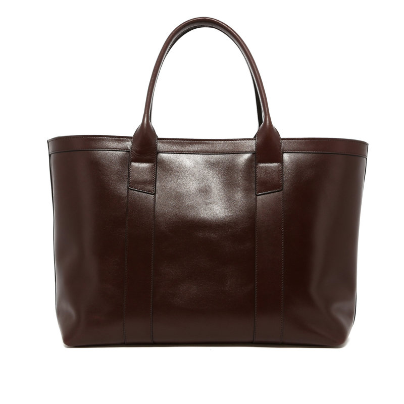 Large Working Tote - Deep Mohogany Calf - Brown Interior  in 