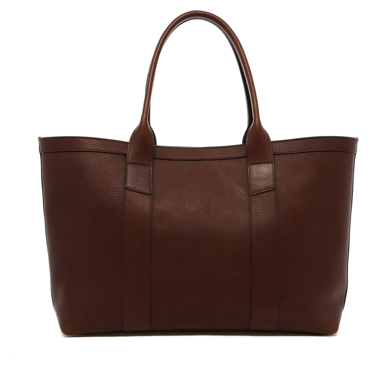 Large Working Tote - Nutmeg - Light Oiled Leather - Unlined in 