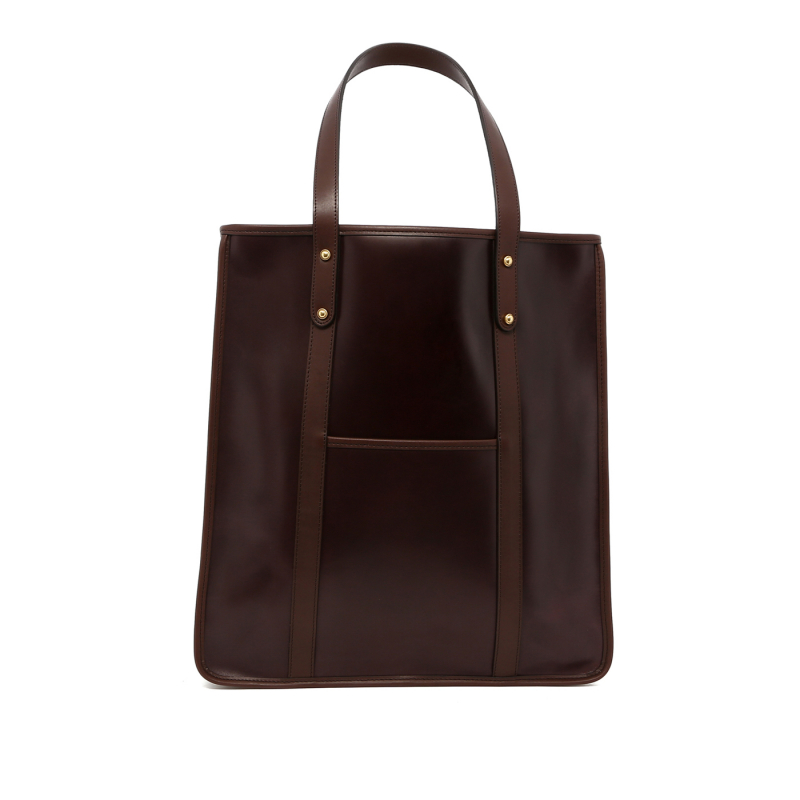 Market Tote - Deep Mahogany/Chocolate - Belting Leather - Unlined  in 