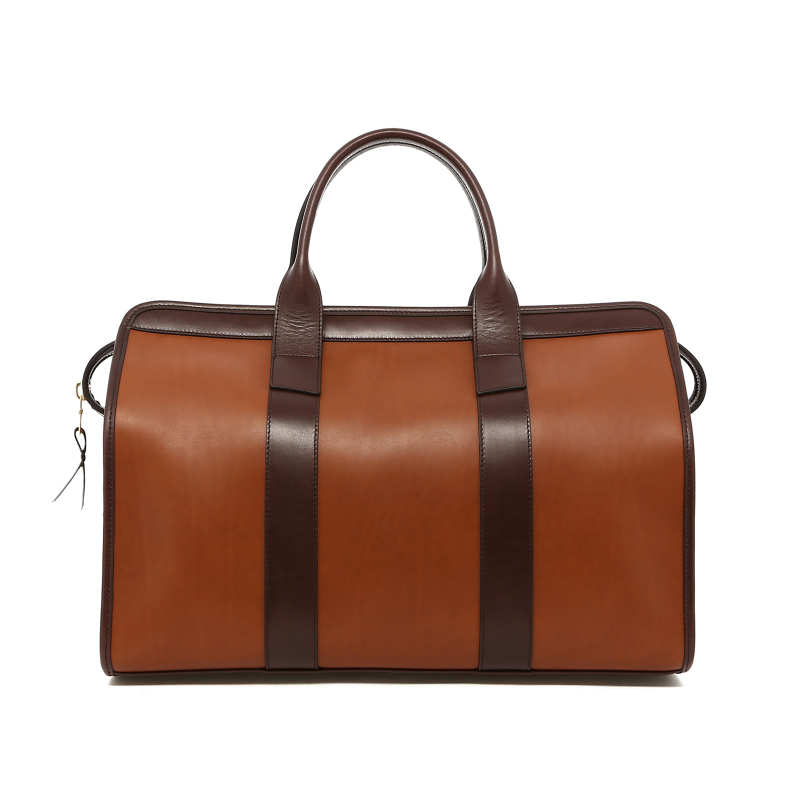 Small Travel Duffle - Honey Cashew/Chocolate -Belting Leather in 