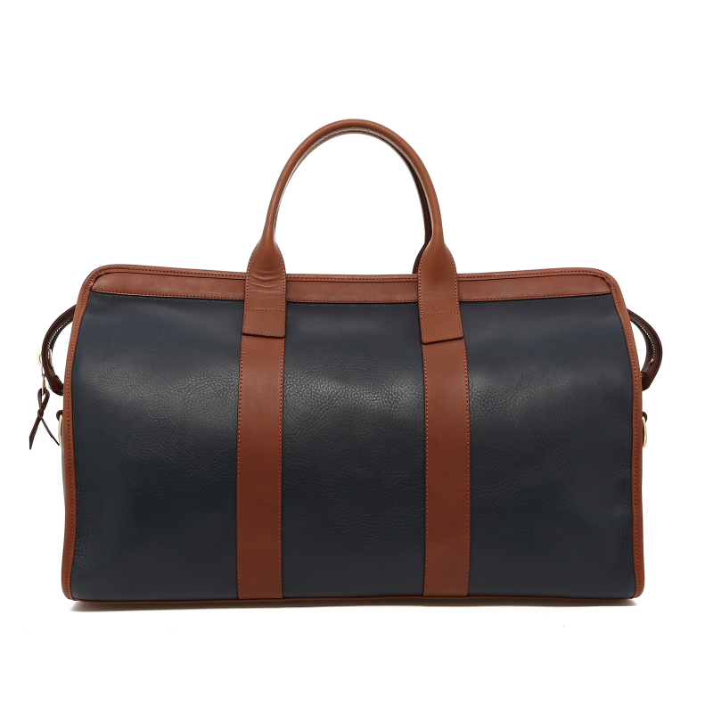 Signature Travel Duffle - Navy/Otter - Tumbled Leather - True Brown Interior  in 