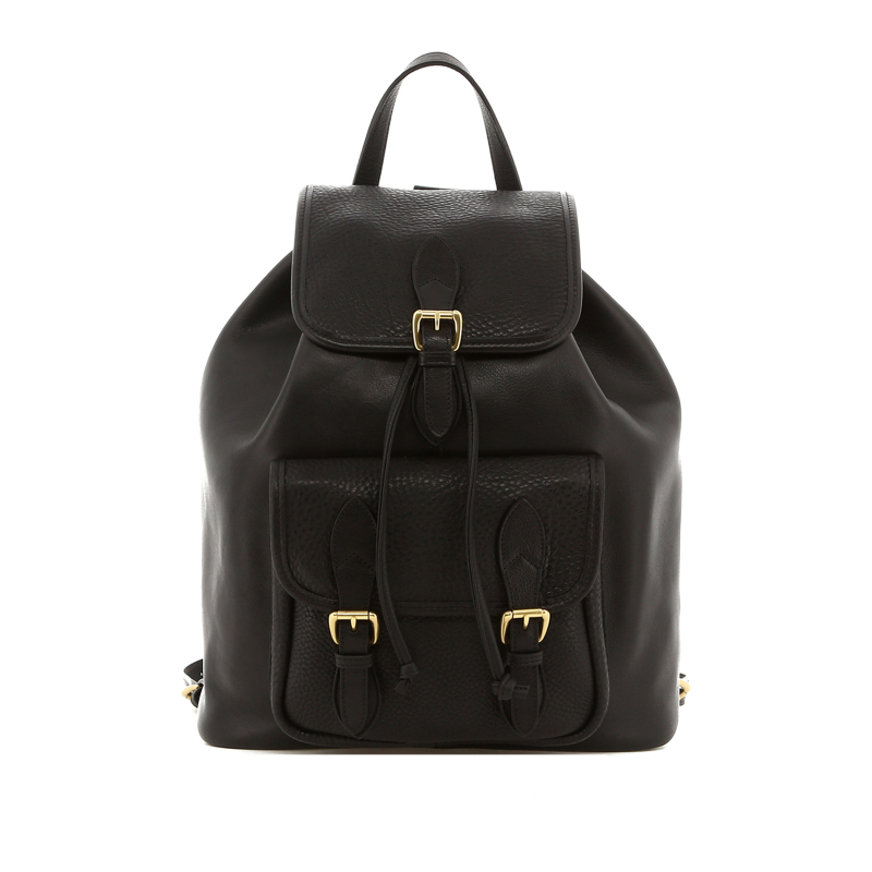 Classic Backpack - Black/Black - Tumbled Leather - Unlined in 