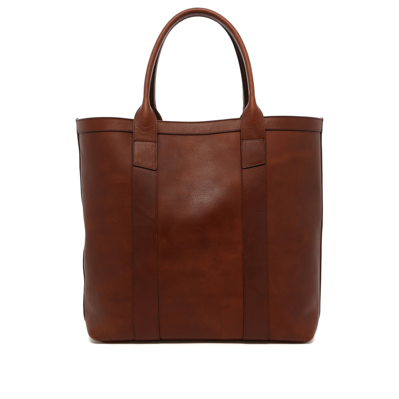 Tall Tote - Nutmeg - Light Oiled Leather - Unlined in 