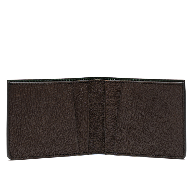 Classic Wallet - Green/Chocolate - Belting/Goatskin Leather in 