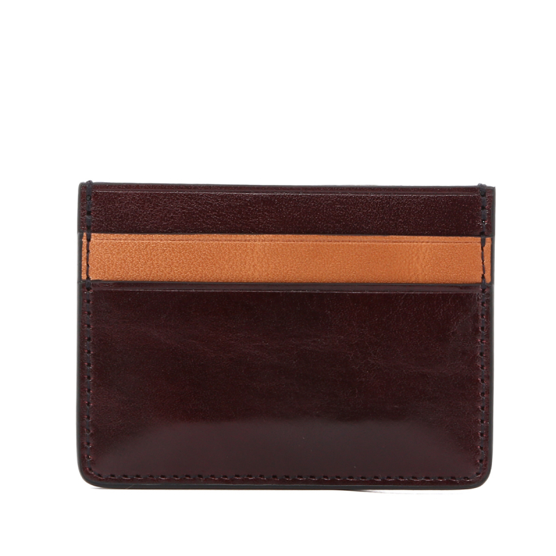 Double Card Wallet - Rum Raisin/Natural Honey - Belting Leather in 