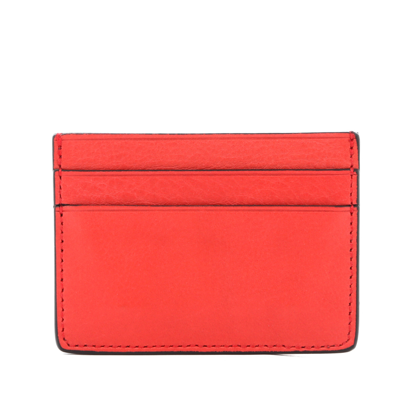 Double Card Wallet - Hibiscus - Tumbled Leather in 