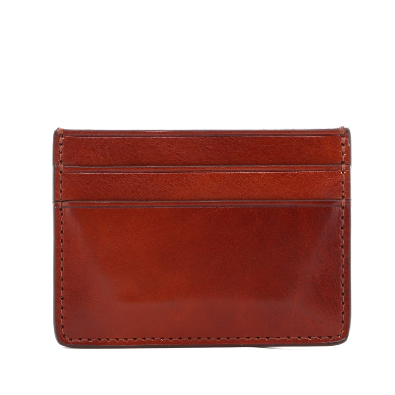 Double Card Wallet - Potter's Clay - Tumbled Leather  in 
