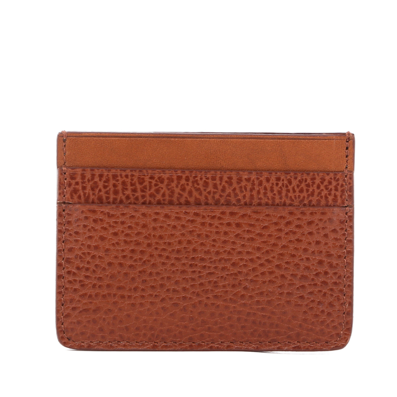 Double Card Wallet - Caramel - Pebbled Leather in 