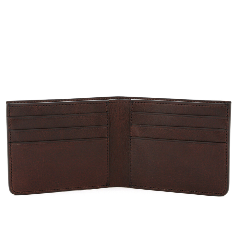 Bifold Wallet - Chocoalte - Oiled Leather  in 