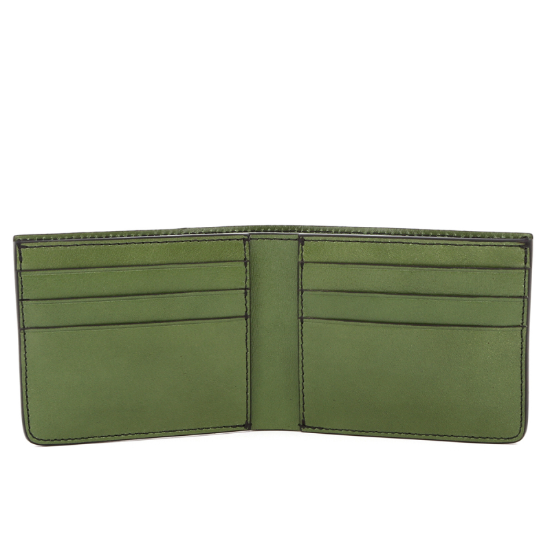 Bifold Wallet - Meadow Green Smooth Tumbled Leather in 