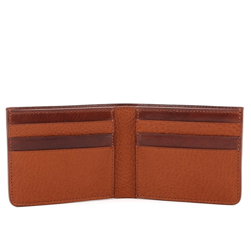 Bifold Wallet - Cognac /Cinnamon - Pebbled/Belting Leather in 