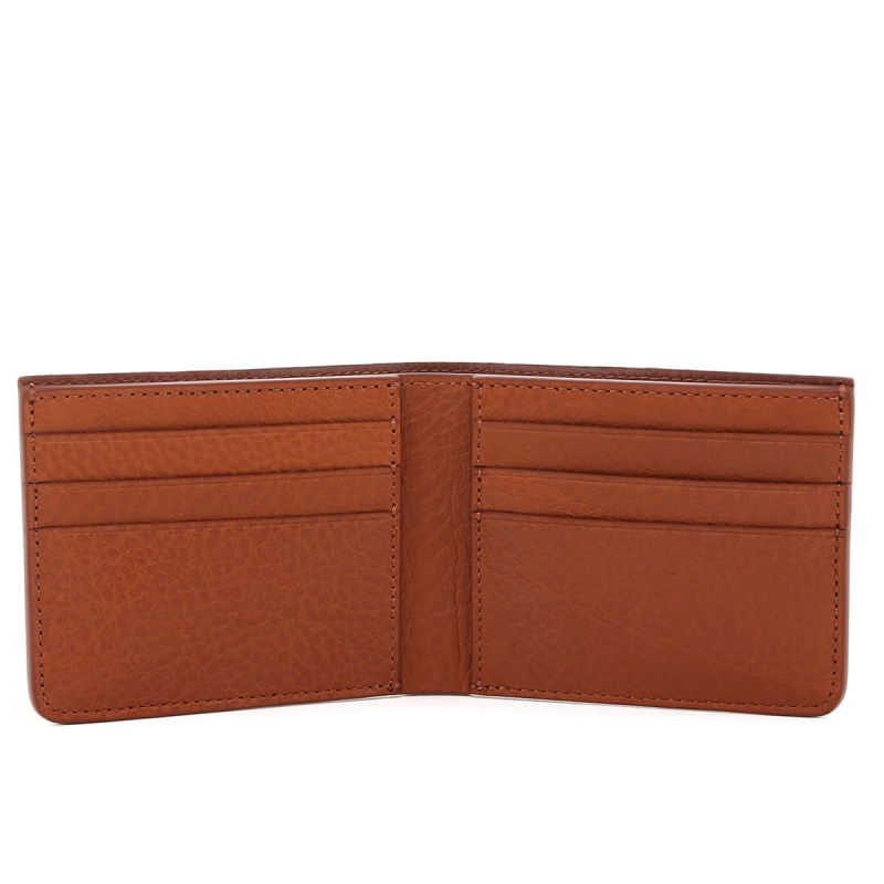 Bifold Wallet - Cognac /Chestnut - Pebbled Leather in 