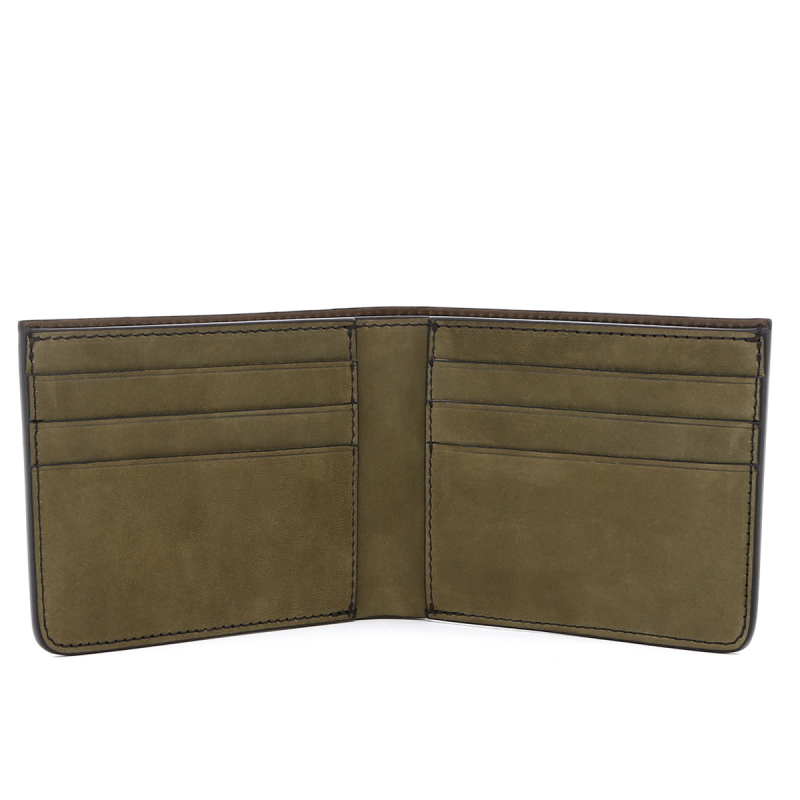 Bifold Wallet - Sage Green - Smooth Nubuck Leather  in 