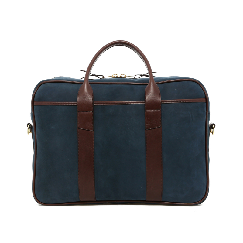 Commuter Briefcase - Smooth Ink Blue/Chocolate - Nubuck  in 