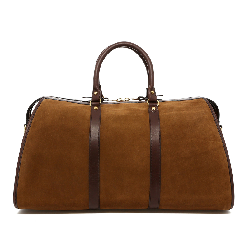 Hampton Duffle - Sand/Chocolate - Suede - Lined in 