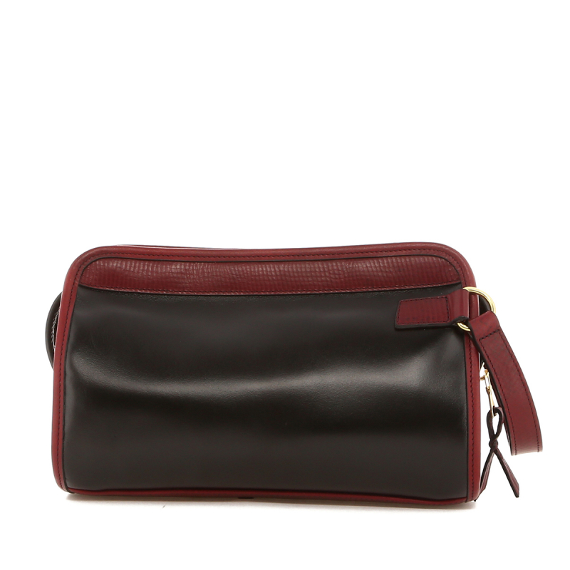 Small Travel Kit - Black/Oxblood - Glossy Calf in 