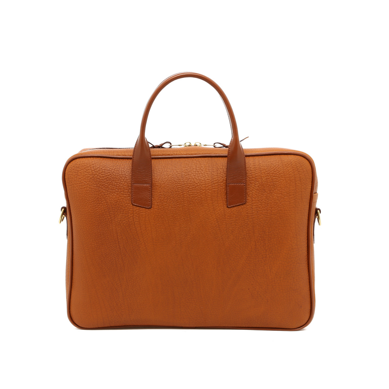 Computer Briefcase - Butterscotch/Cognac- Shrunken Grain Leather in 