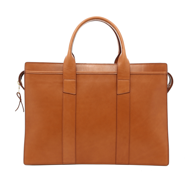 Double Zip-Top - Natural Honey - Belting Leather in 