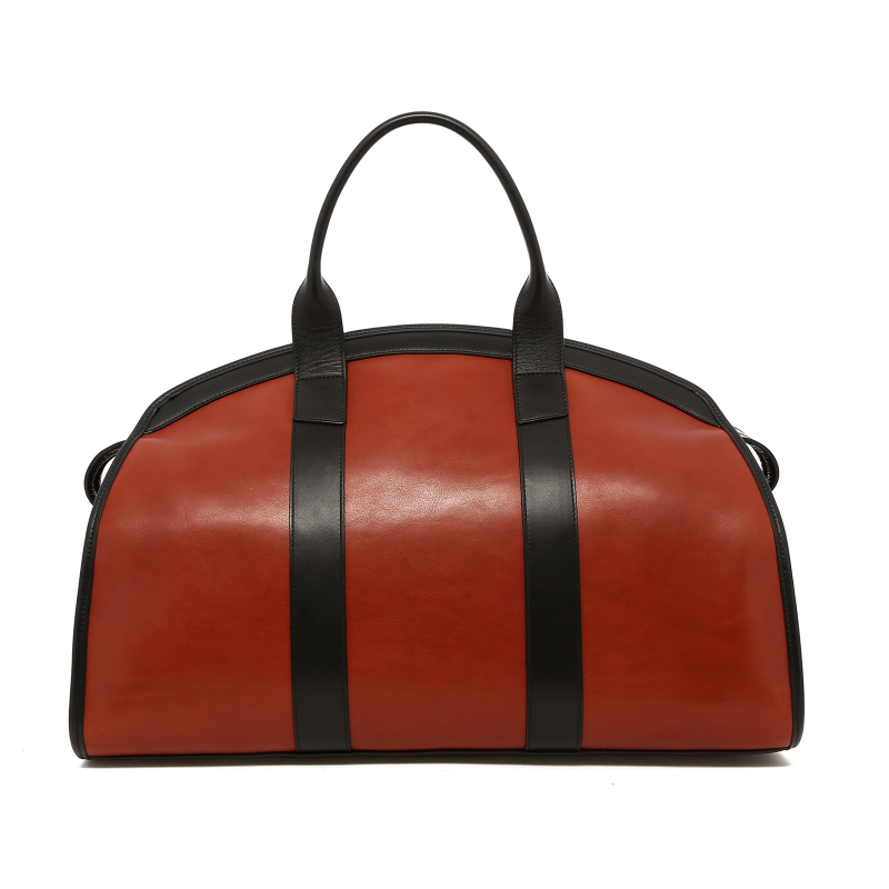 Aiden Duffle - Potters Clay/Black - Black Curdura - Tumbled Leather in 