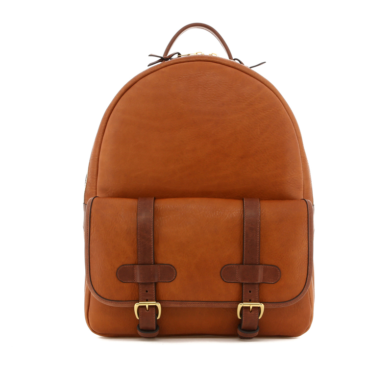 Hampton Backpack - Almond/Toffee - Tumbled Leather in 