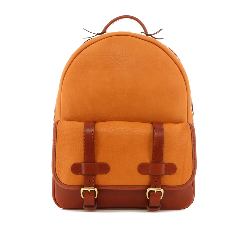 Hampton Backpack - Tan/Cognac - Pebbled Leather in 