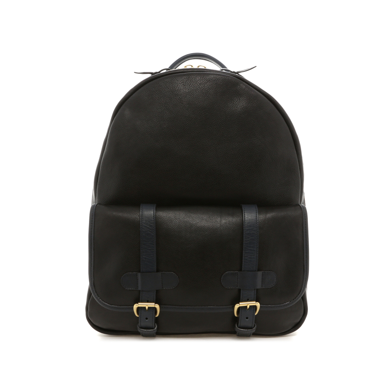 Hampton Backpack - Black/Navy - Pebbled Leather - Unlined
 in 