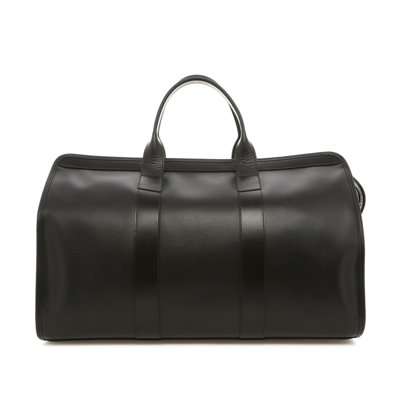 Signature Travel Duffle - Black/Black - Hatch Grain Leather - Charcoal Tweed  in 