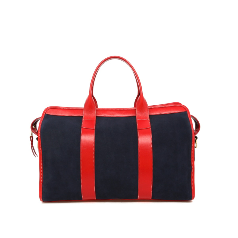 Small Travel Duffle - Classic Blue/Racing Red - Suede - 
 in 