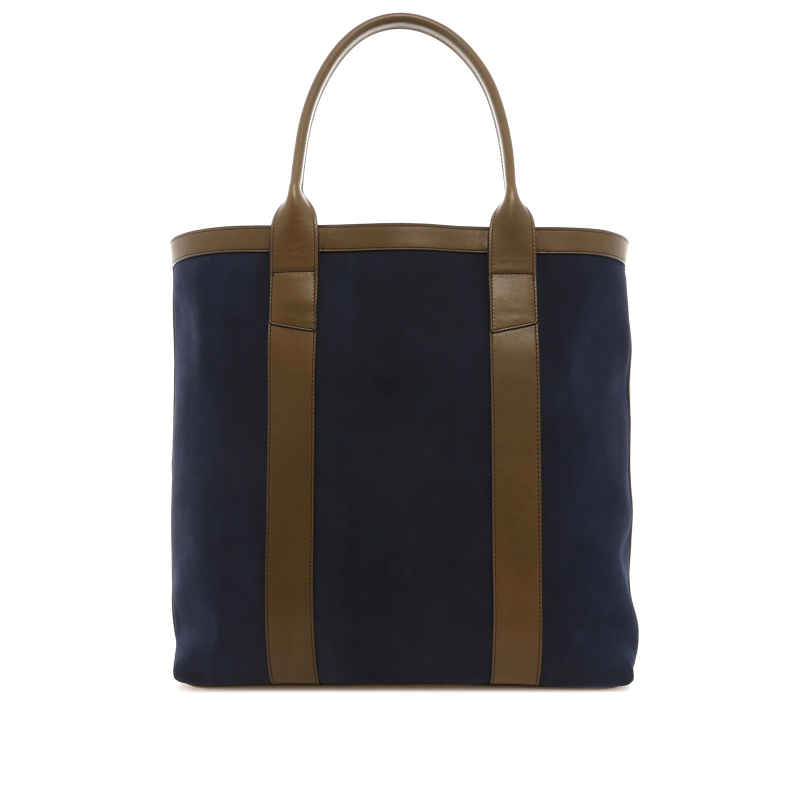 Tall Tote - True Blue/Olive - Suede - Unlined in 