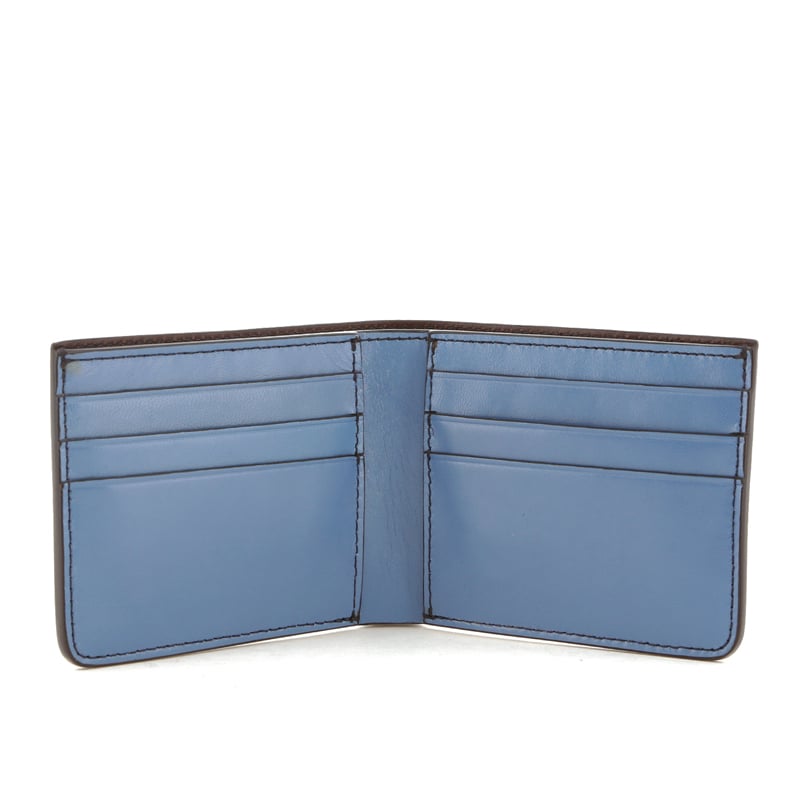 Bifold Wallet - Allure Blue/Chocolate Interior - Calf in 