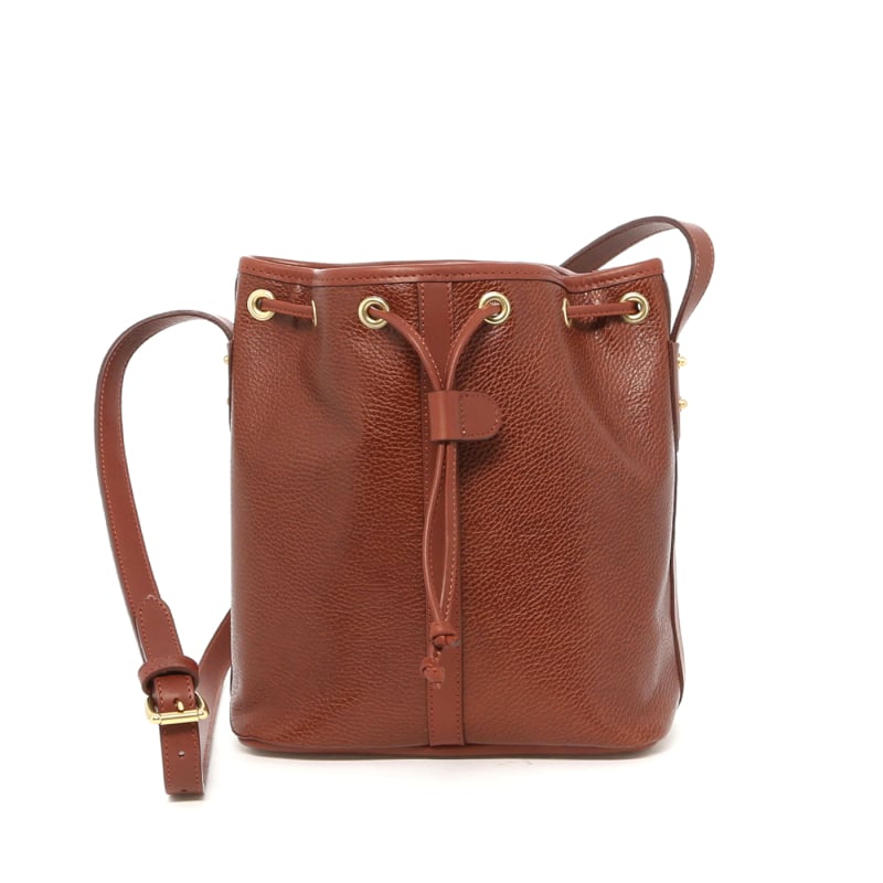 Bucket Bag - Chestnut Pebbled Leather in 