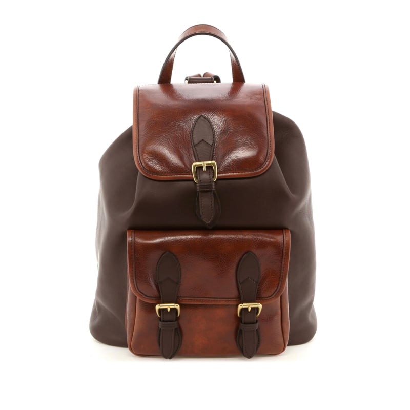 Classic Backpack - Chocolate Tumbled/Glossy Root Beer Trim in 