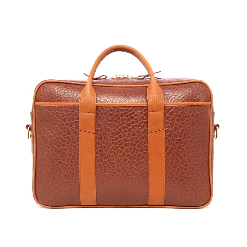 Commuter Briefcase - Chestnut Shrunken/Cognac Pebbled Leather in 