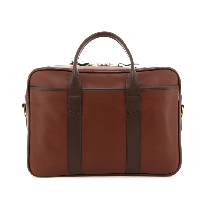 Commuter Briefcase - Chestnut/Chocolate - Tumbled Leather in 