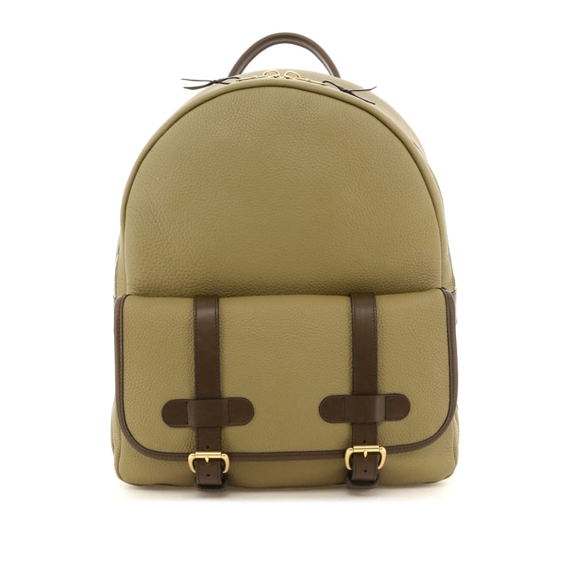 Hampton Backpack - Light Military/Olive- Taurillon Leather in 