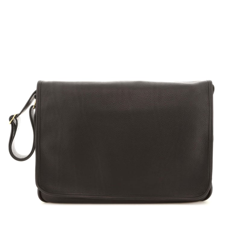 Messenger Bag - Soft Black Tumbled Leather in 